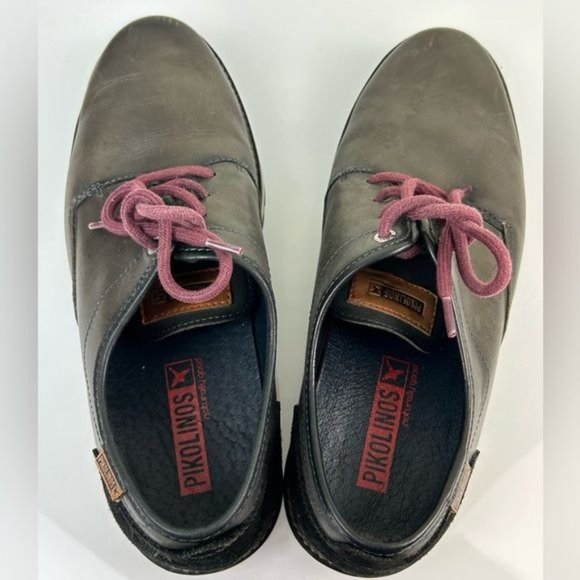 Pikolinos Men’s Black & Gray Oxfords Leather Casual Shoes Sz 44 (US 10 - 10.5)